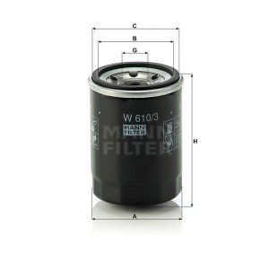Фильтр масляный MANN-FILTER W 610/3